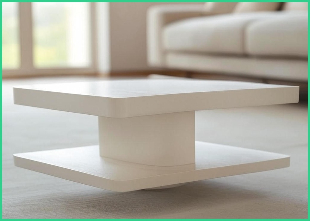 Hazoae 모던 마안피 사이드테이블 보조테이블 침대 테이블 쇼파 협탁 공중부양 디자인, 아이보리