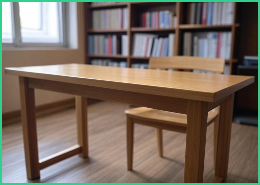 Unihome E0급 높이조절 1인용 학생 공부 책상 튼튼한 사무용 컴퓨터 테이블, 원목색