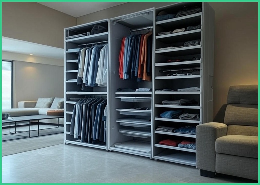 대형 이동식 접이식 수납장 PP 다용도 옷 수납장 거실 정리장 접이식 수납함, 5층