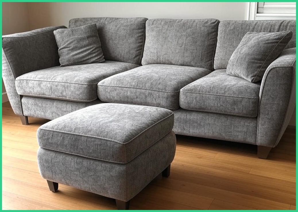 도모 벨리나 패브릭 2인용 소파 우형 + 스툴 + 쿠션 2p 세트 방문설치