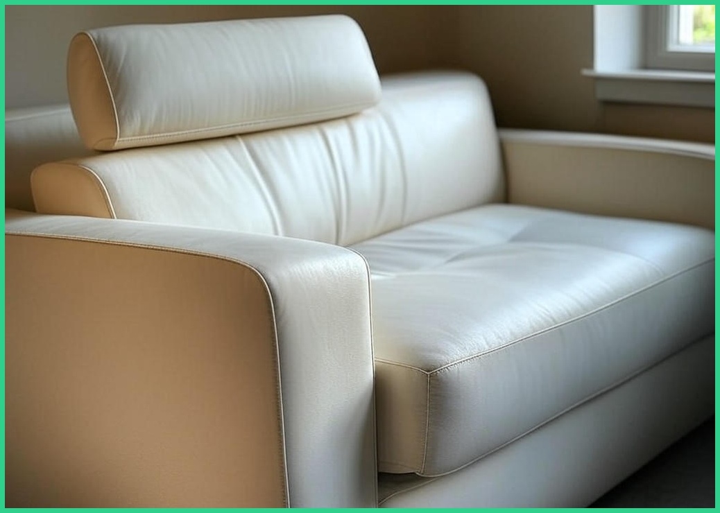 보루네오 로우Po 헤드틸팅 헤드레스트 3인용 가죽소파, 아이보리