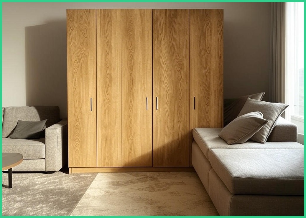 소웰홈 패브릭 3단7문 모던 거실장, 나뭇결