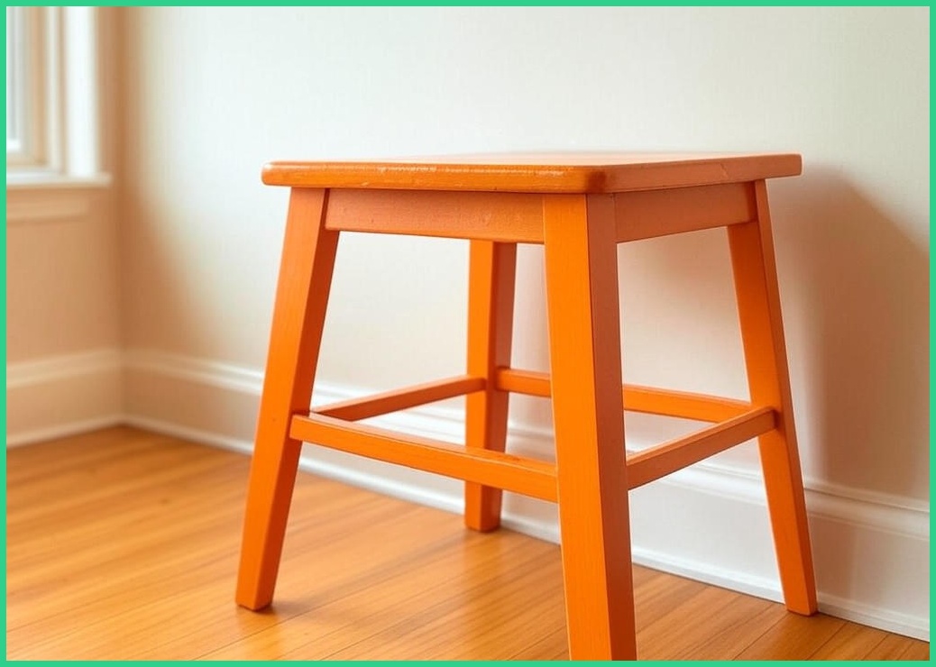 우이지아 사각 스툴 심품 간이 의자, 1개, 오렌지