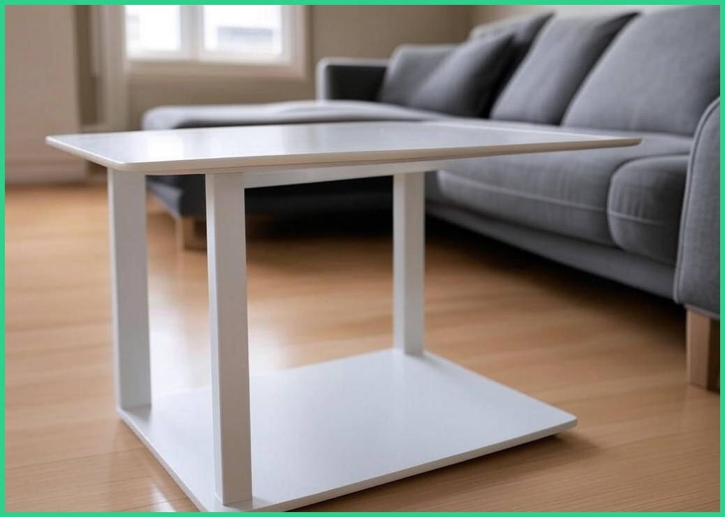 이동형 수동식 양방향 각도조절 사이드테이블 이동식 소파 쇼파 테이블 바퀴달린 높이조절 1인용 책상 튼튼한 거실 침대 보조 테이블, 화이트