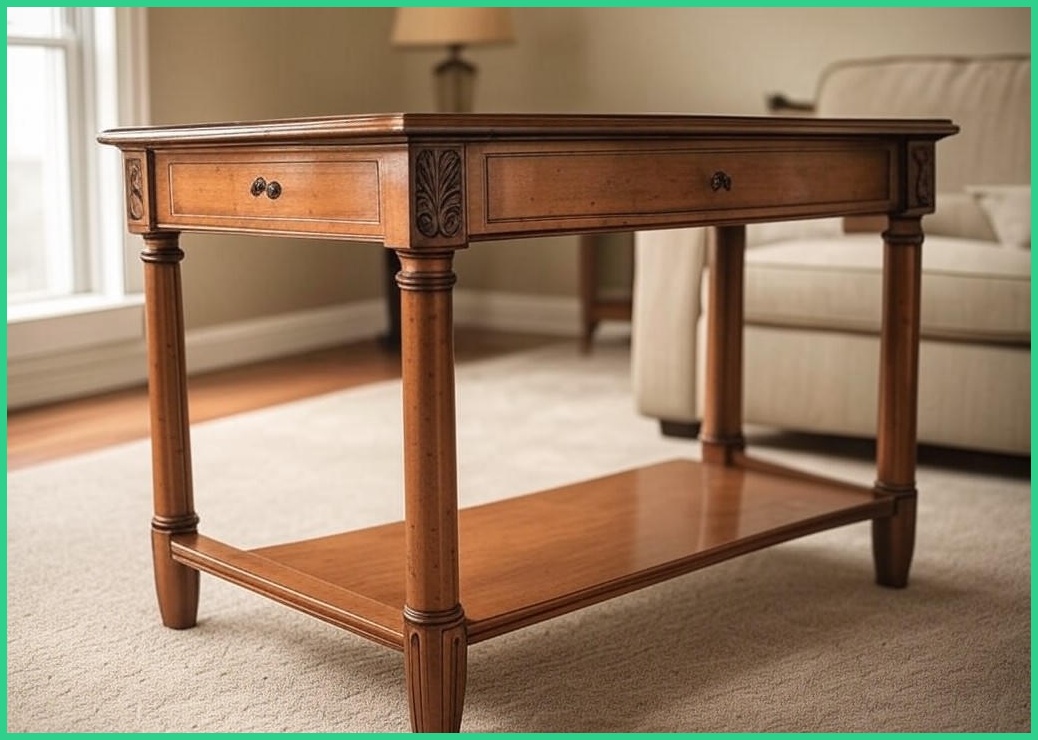코넬리 아메리칸 콘솔 장식장 서랍장 수납장 거실 복도 현관 엔틱 빈티지 테이블, 브라운