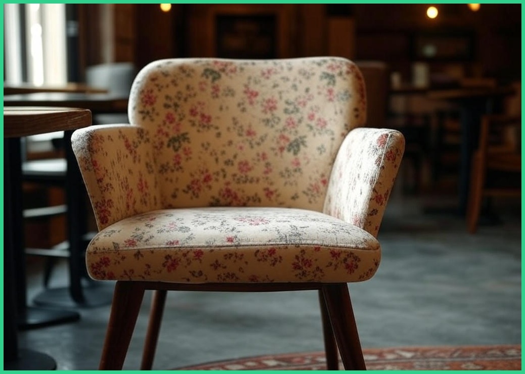 파크브릭 북유럽 1인용 빈티지 엔틱 의자 카페 안락 소파 꽃무늬 디자인 인테리어